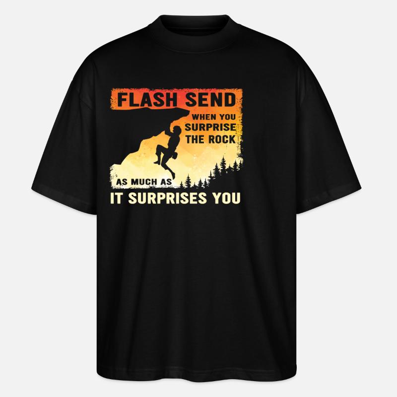 Boulderer Flash Send Bouldering - Stanley/Stella Oversized Unisex Organic T-shirt Blaster 2.0 - black