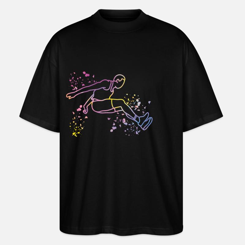 Weitspringer Weitspringen Kinder Weitsprung - Stanley/Stella Oversized Unisex Bio T-Shirt Blaster 2.0 - Schwarz