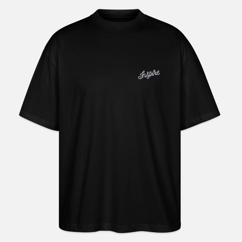 Inspire bestickt - Stanley/Stella Oversized Unisex Bio T-Shirt Blaster 2.0 - Schwarz