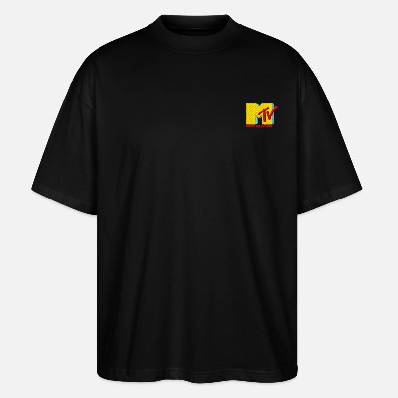 MTV Logo As Embroidery Design - Stanley/Stella Oversized Unisex Organic T-shirt Blaster 2.0 - black