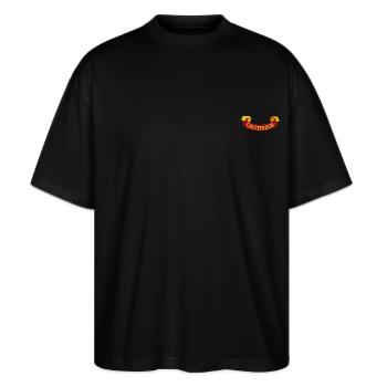 Harry Potter Bannière Gryffondor Motif De Broderie - T-shirt bio Blaster 2.0 coupe oversize Stanley/Stella Unisexe - noir - Devant - Alina (178cm) & Michal (187cm)