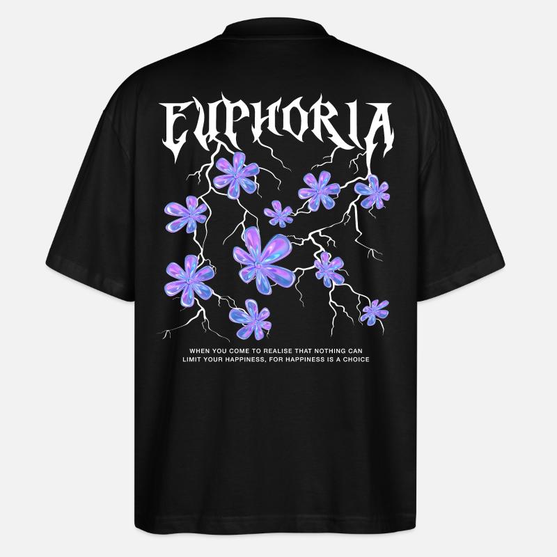 Euphorie Éclair Fleurs - T-shirt bio Blaster 2.0 coupe oversize Stanley/Stella Unisexe - noir