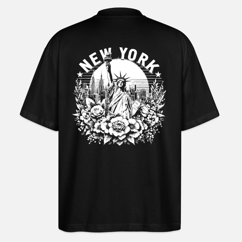 NEW YORK Design mit Freiheitsstatue - Stanley/Stella Oversized Unisex Bio T-Shirt Blaster 2.0 - Schwarz