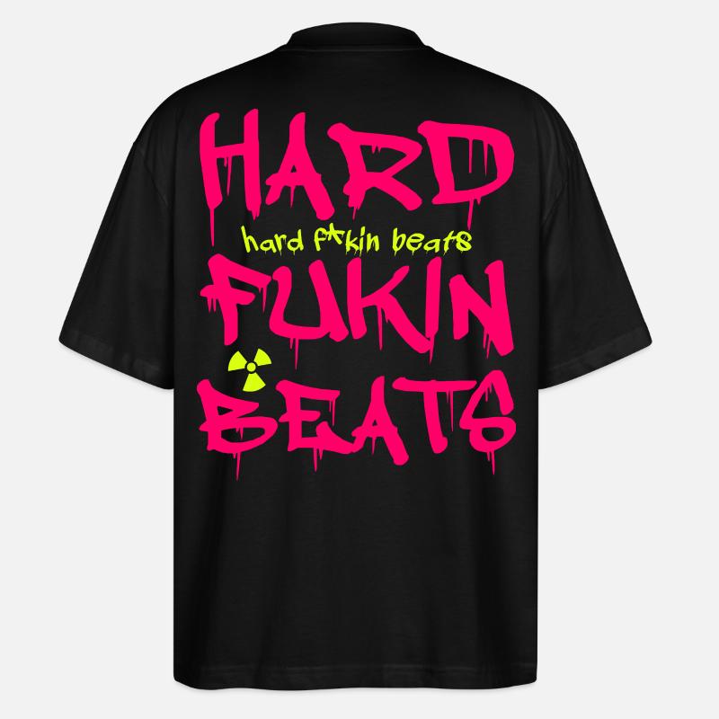Hard Fukin Beats Graffiti Tee - Stanley/Stella Oversized Unisex Bio T-Shirt Blaster 2.0 - Schwarz