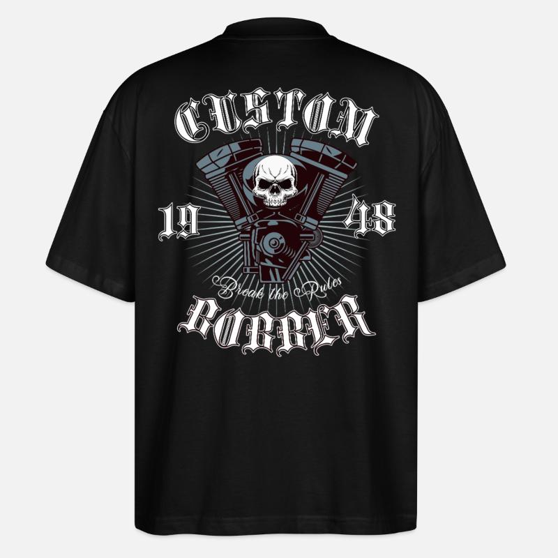 Conception de motos Bobber Chopper - T-shirt bio Blaster 2.0 coupe oversize Stanley/Stella Unisexe - noir