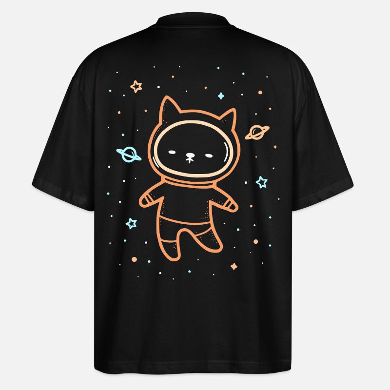Space Cat - Stanley/Stella Oversized Unisex Bio T-Shirt Blaster 2.0 - Schwarz
