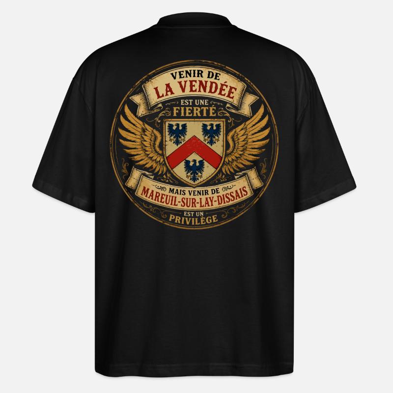 Fierté Vendée - Mareuil-sur-Lay-Dissais Privilège  - T-shirt bio Blaster 2.0 coupe oversize Stanley/Stella Unisexe - noir