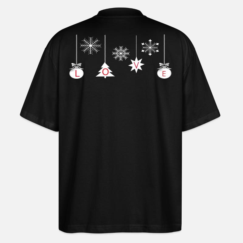 Boules de Noël avec amour - T-shirt bio Blaster 2.0 coupe oversize Stanley/Stella Unisexe - noir