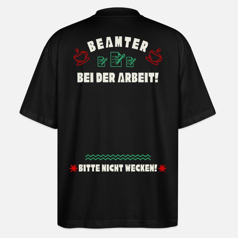 Schlafender Beamter - Stanley/Stella Oversized Unisex Bio T-Shirt Blaster 2.0 - Schwarz