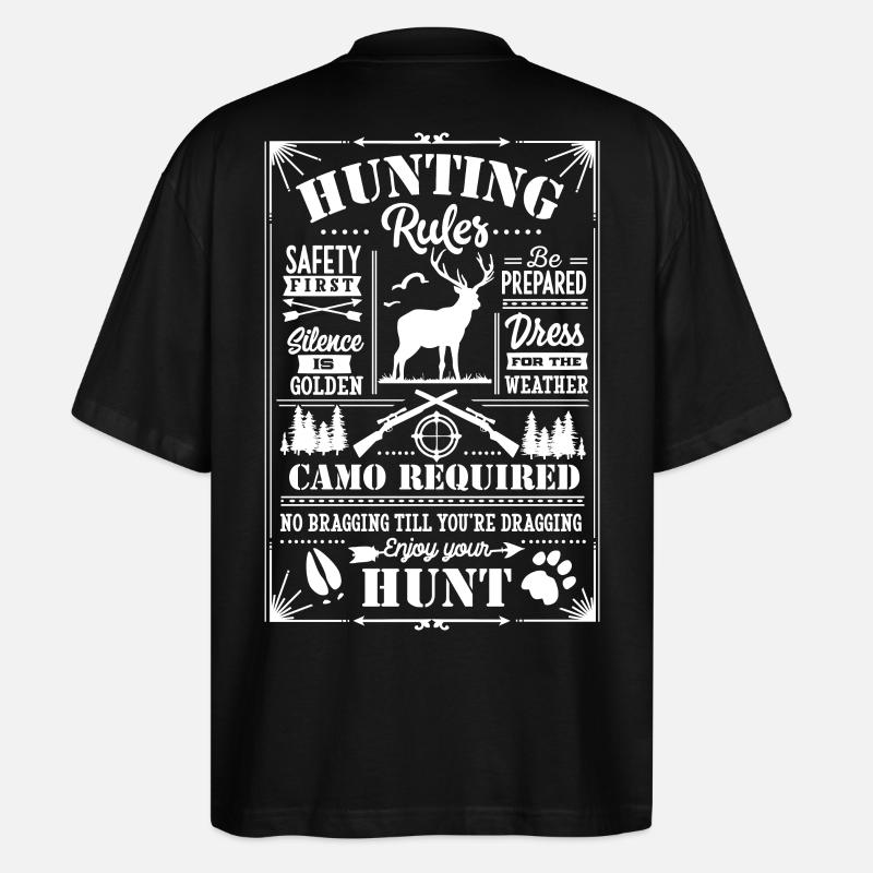Hunting rules white - Stanley/Stella Oversized Unisex Bio T-Shirt Blaster 2.0 - Schwarz