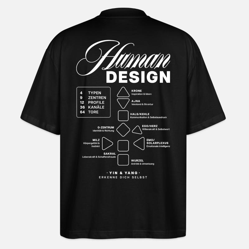 Human Design Blueprint - Stanley/Stella Oversized Unisex Bio T-Shirt Blaster 2.0 - Schwarz