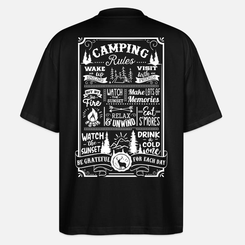 Camping Rules - Stanley/Stella Oversized Unisex Bio T-Shirt Blaster 2.0 - Schwarz