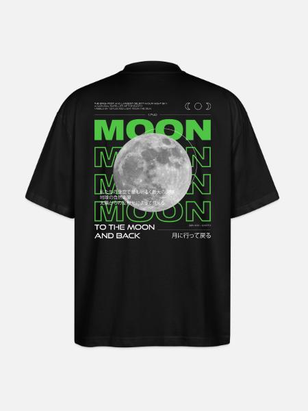 moon green graphic - Stanley/Stella Oversized Unisex Bio T-Shirt Blaster 2.0 - Schwarz