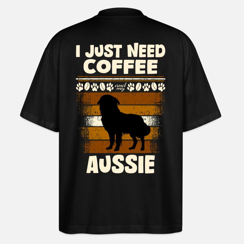 Café Aussie Sheperd - T-shirt bio Blaster 2.0 coupe oversize Stanley/Stella Unisexe - noir