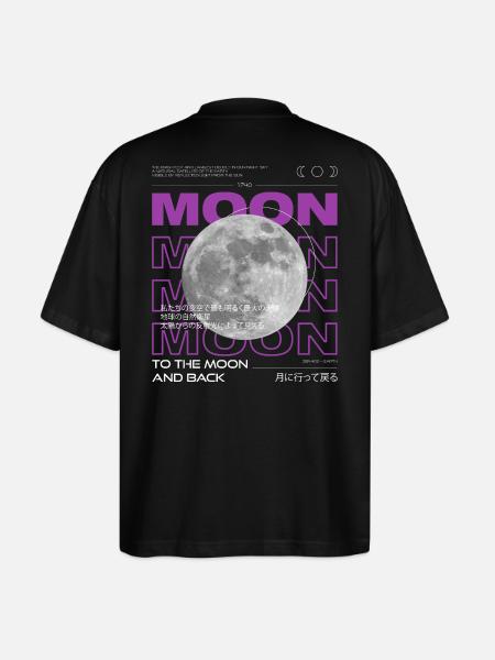 moon pink graphic - Stanley/Stella Oversized Unisex Bio T-Shirt Blaster 2.0 - Schwarz