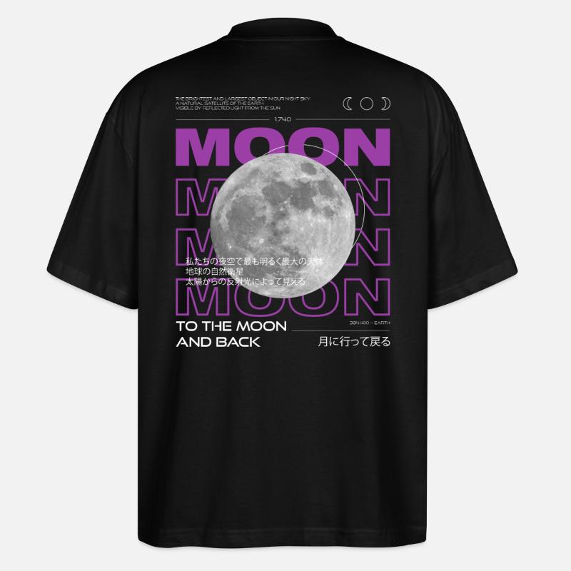 moon pink graphic - Stanley/Stella Oversized Unisex Bio T-Shirt Blaster 2.0 - Schwarz