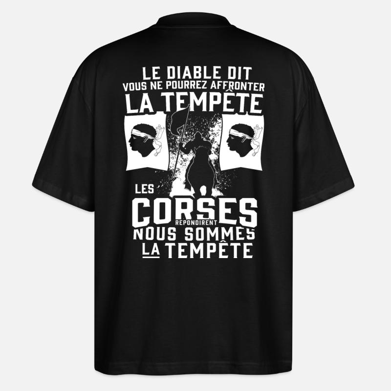 Tempête Corses - T-shirt bio Blaster 2.0 coupe oversize Stanley/Stella Unisexe - noir