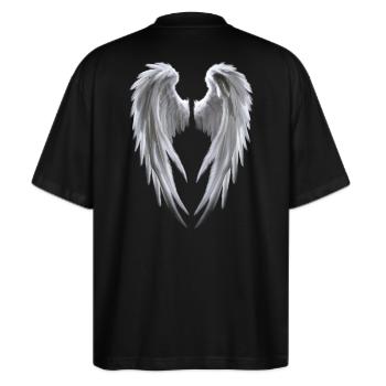 Angel Wings in white - Stanley/Stella Oversized Unisex Bio T-Shirt Blaster 2.0 - Schwarz - Hinten - Alina (178cm)