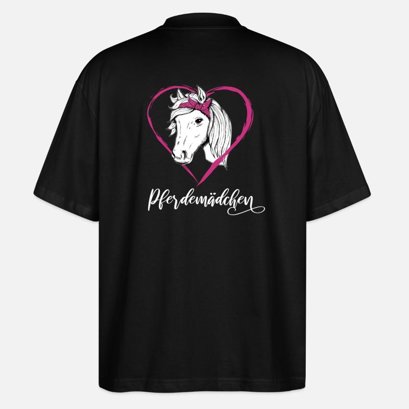 Pferdemädchen Pferde Herz Geschenkidee - Stanley/Stella Oversized Unisex Bio T-Shirt Blaster 2.0 - Schwarz