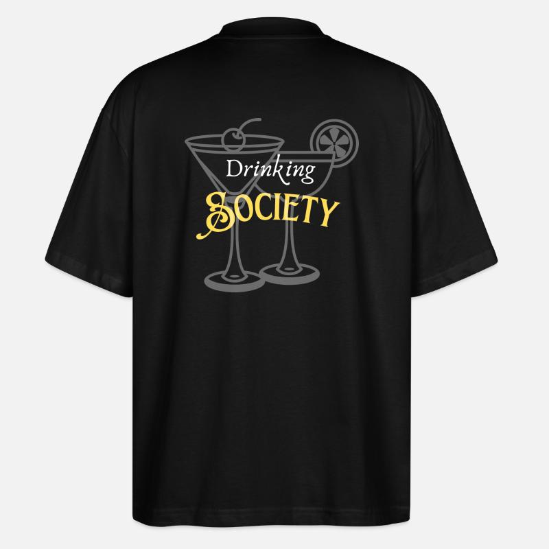 Drinking Society - Stanley/Stella Oversized Unisex Bio T-Shirt Blaster 2.0 - Schwarz