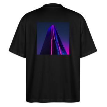 Wolkenkratzer - Stanley/Stella Oversized Unisex Bio T-Shirt Blaster 2.0 - Schwarz - Hinten - Alina (178cm)