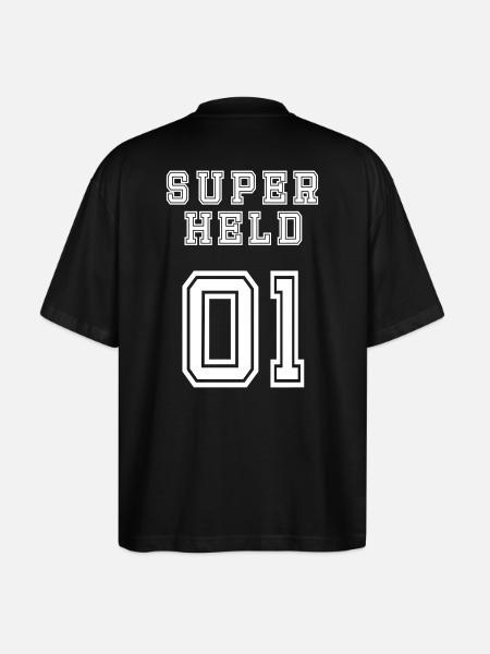 Superheld - Stanley/Stella Oversized Unisex Bio T-Shirt Blaster 2.0 - Schwarz