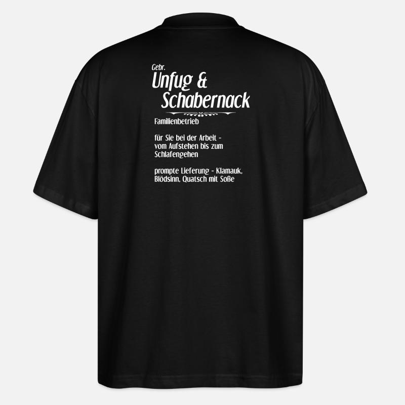 Unfug und Schabernack - Stanley/Stella Oversized Unisex Bio T-Shirt Blaster 2.0 - Schwarz