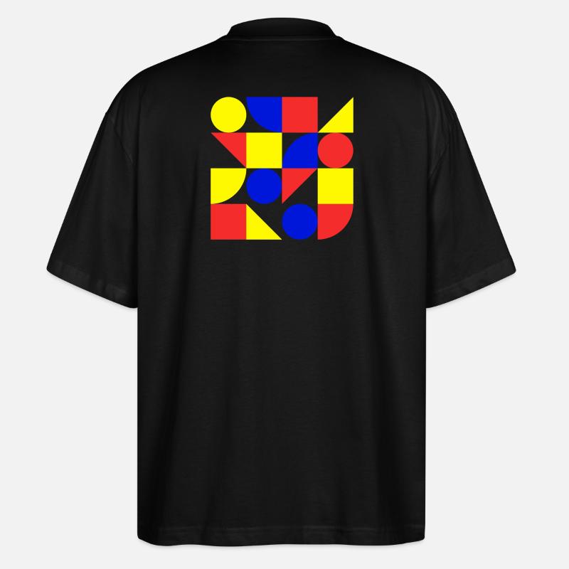 Form, Geometrie, Kunst, Bauhaus - Stanley/Stella Oversized Unisex Bio T-Shirt Blaster 2.0 - Schwarz