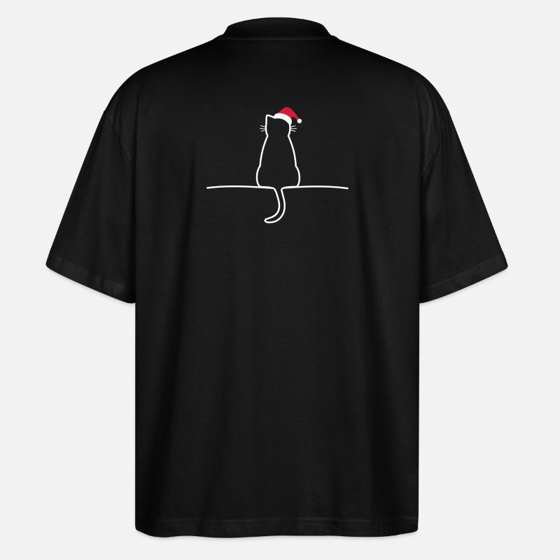 Chat noël cadeau noël chat - T-shirt bio Blaster 2.0 coupe oversize Stanley/Stella Unisexe - noir