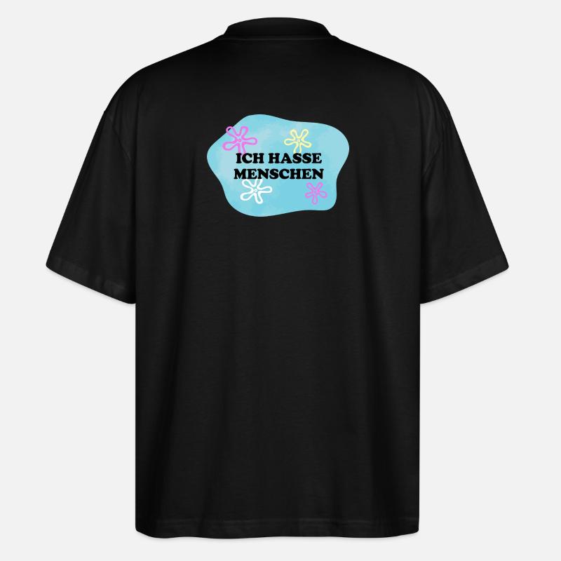 Ich hasse Menschen | Sarkastisches Retro Meme - Stanley/Stella Oversized Unisex Bio T-Shirt Blaster 2.0 - Schwarz