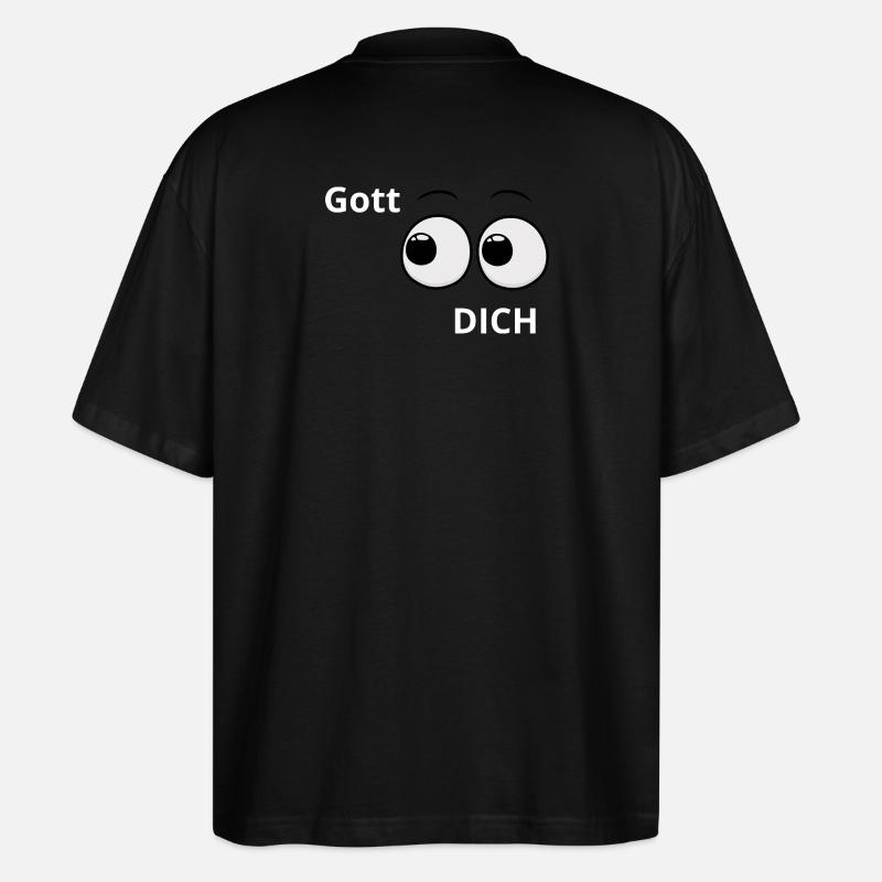 Gott sieht und sucht dich - Stanley/Stella Oversized Unisex Bio T-Shirt Blaster 2.0 - Schwarz