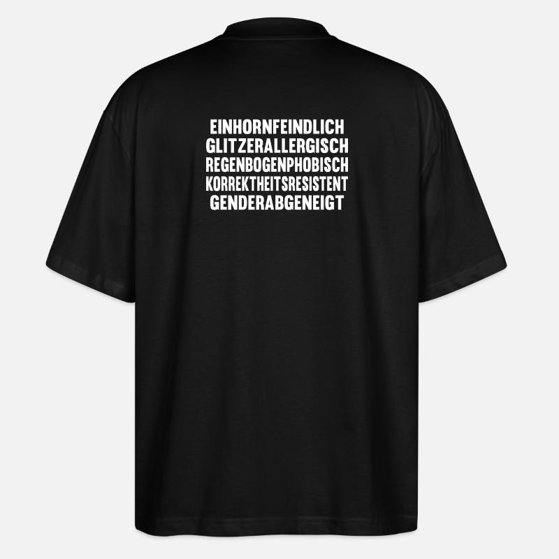 Einhornfeindlich - Stanley/Stella Oversized Unisex Bio T-Shirt Blaster 2.0 - Schwarz