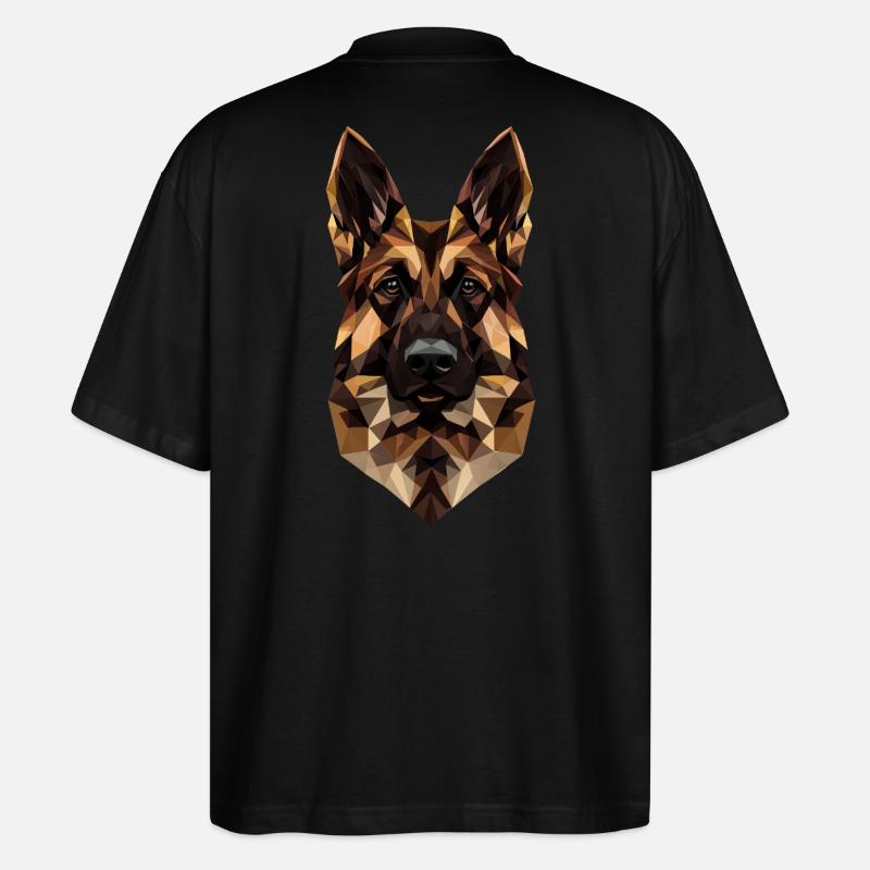 German Shepherd Low Poly Design - Stanley/Stella Oversized Unisex Organic T-shirt Blaster 2.0 - black