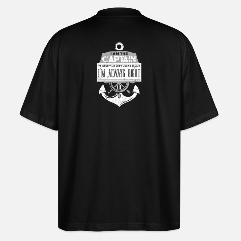 Boot Kapitän Bootseigentümer Geschenk - Stanley/Stella Oversized Unisex Bio T-Shirt Blaster 2.0 - Schwarz