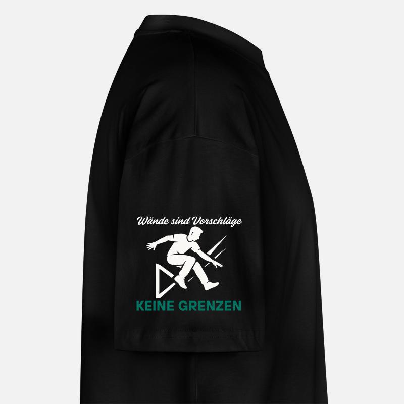 Parkour Jump - Design urbain dynamique - T-shirt bio Blaster 2.0 coupe oversize Stanley/Stella Unisexe - noir