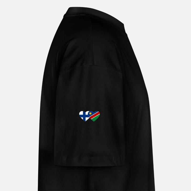 Finnland Namibia Flagge Herz - Stanley/Stella Oversized Unisex Bio T-Shirt Blaster 2.0 - Schwarz