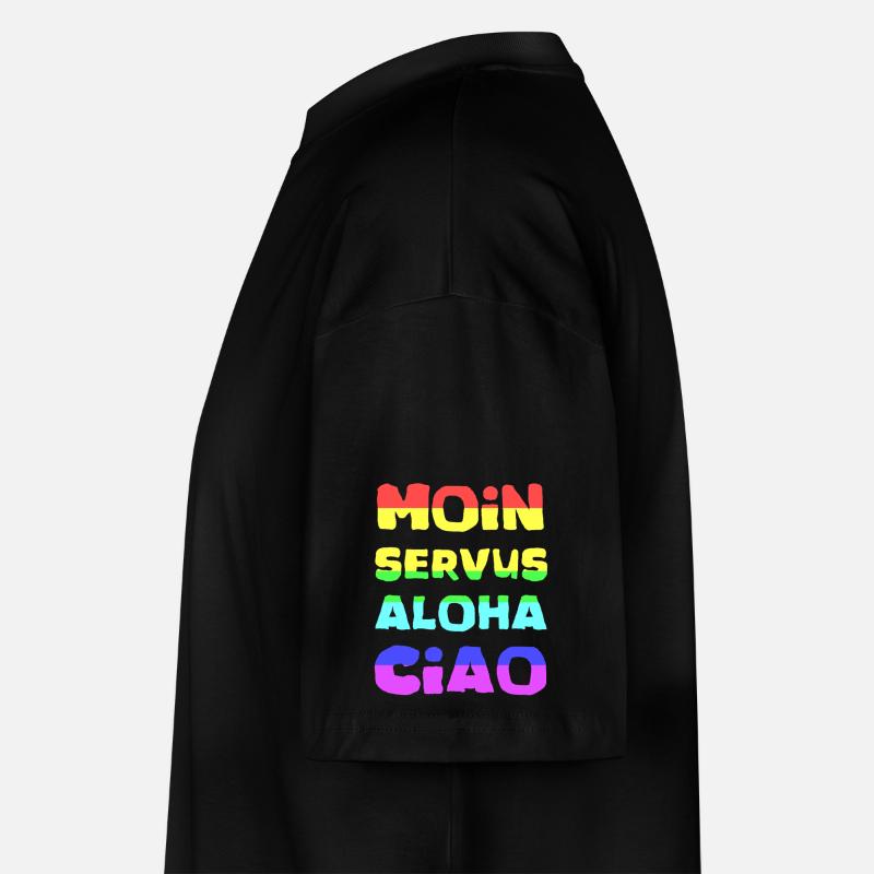 Rainbow lettering Aloha Ciao - Stanley/Stella Oversized Unisex Organic T-shirt Blaster 2.0 - black
