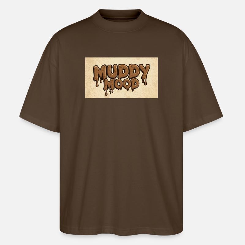 Conception de lettrage d’ambiance boueuse - T-shirt bio Blaster 2.0 coupe oversize Stanley/Stella Unisexe - marron foncé