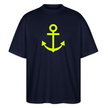 anker - Stanley/Stella Oversized Unisex Bio T-Shirt Blaster 2.0 - Navy - Vorne - Alina (178cm) & Michal (187cm)