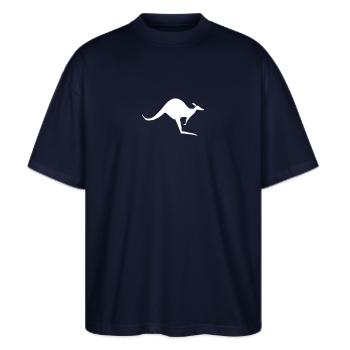 single kangaroo - Stanley/Stella Oversized Unisex Bio T-Shirt Blaster 2.0 - Navy - Vorne - Alina (178cm) & Michal (187cm)