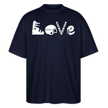 Love Wintersport - Stanley/Stella Oversized Unisex Bio T-Shirt Blaster 2.0 - Navy - Vorne - Alina (178cm) & Michal (187cm)