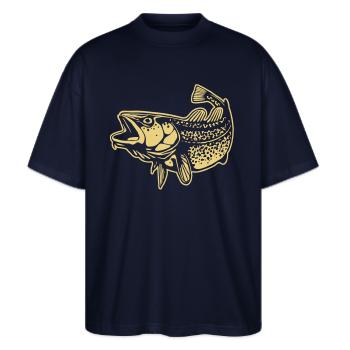 Dorsch - Stanley/Stella Oversized Unisex Bio T-Shirt Blaster 2.0 - Navy - Vorne - Alina (178cm) & Michal (187cm)