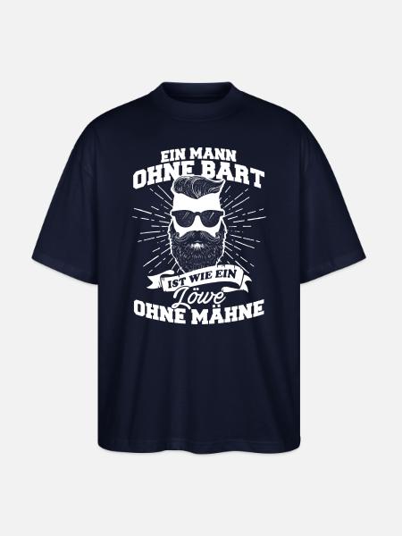 Mann Bart Löwe Vollbart - Stanley/Stella Oversized Unisex Bio T-Shirt Blaster 2.0 - Navy
