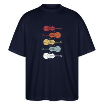 Kontrabass - Stanley/Stella Oversized Unisex Bio T-Shirt Blaster 2.0 - Navy - Vorne - Alina (178cm) & Michal (187cm)