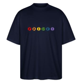 rainbow balls pride LGBT lgbtqi queer lgbt csd - Stanley/Stella Oversized Unisex Bio T-Shirt Blaster 2.0 - Navy - Vorne - Alina (178cm) & Michal (187cm)