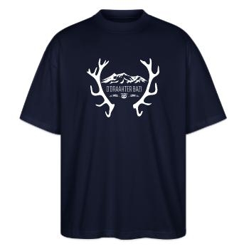 Bazi - Stanley/Stella Oversized Unisex Bio T-Shirt Blaster 2.0 - Navy - Vorne - Alina (178cm) & Michal (187cm)