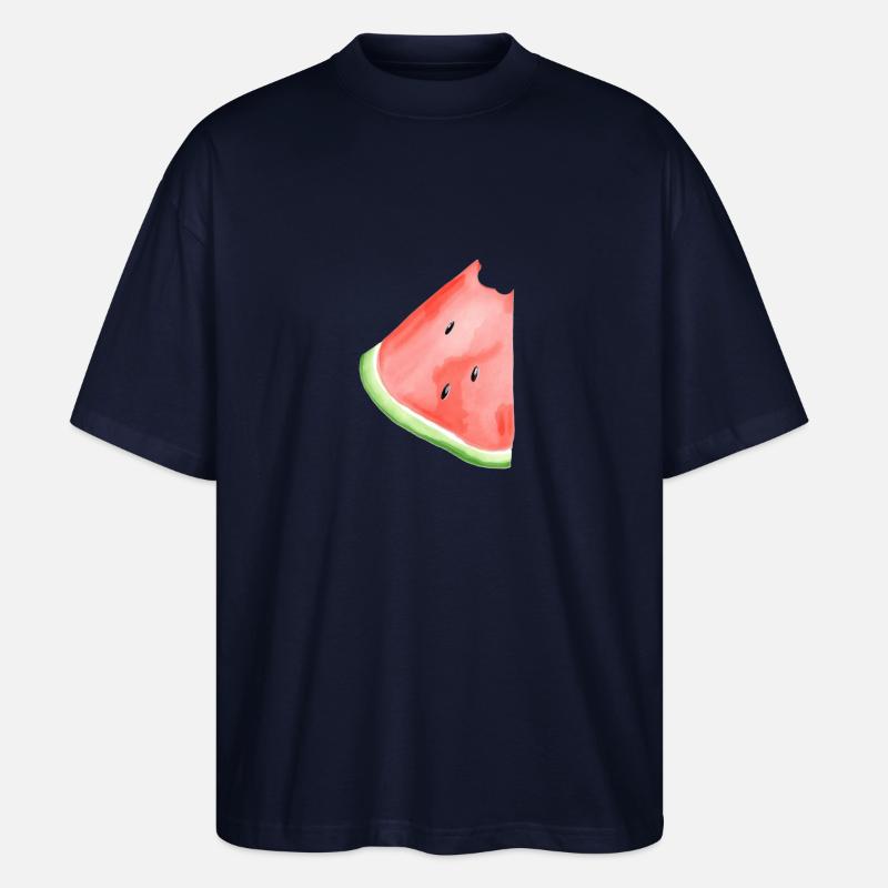Bemalte Wassermelone - Stanley/Stella Oversized Unisex Bio T-Shirt Blaster 2.0 - Navy