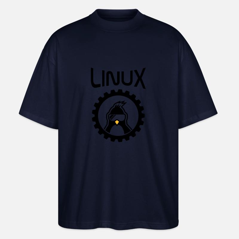 linux wheel - Stanley/Stella Oversized Unisex Bio T-Shirt Blaster 2.0 - Navy