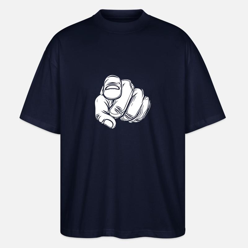 Zeigefinger mit Vector Hand - Stanley/Stella Oversized Unisex Bio T-Shirt Blaster 2.0 - Navy