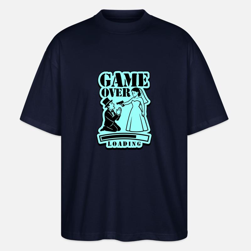 Wedding Game Over Loading - Stanley/Stella Oversized Unisex Organic T-shirt Blaster 2.0 - navy